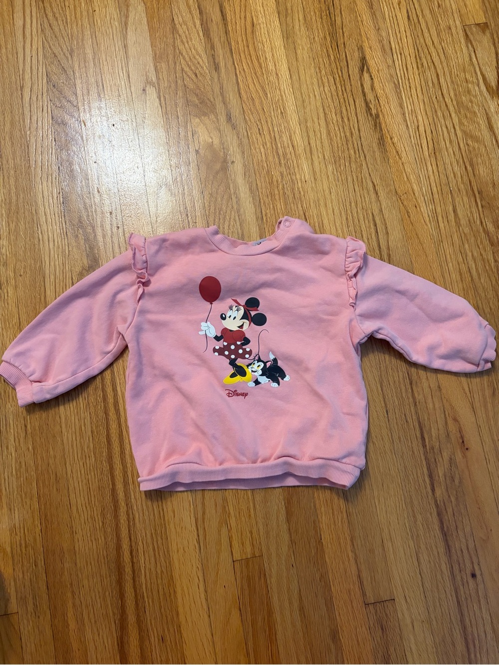 Disney Pink Minnie Mouse Pullover Sweatshirt with Balloon Graphic